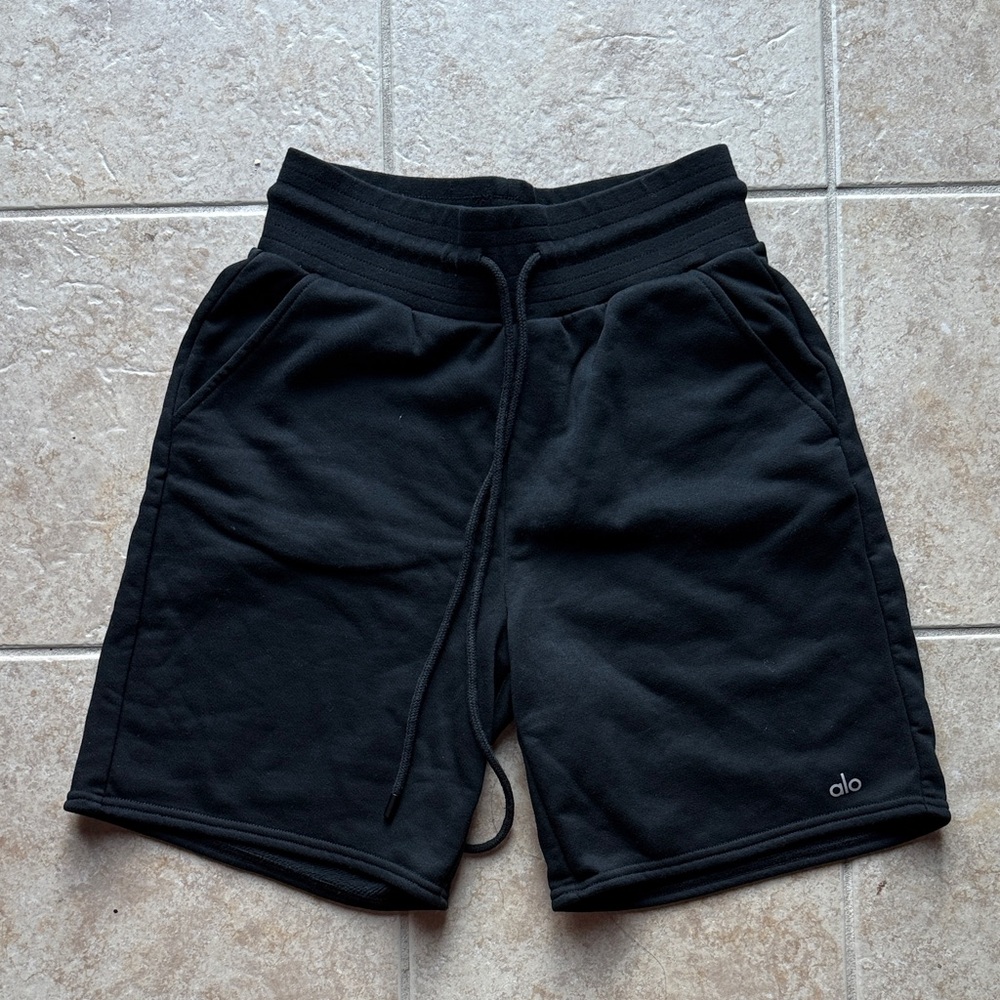 ALO Yoga Women's Athletic High Waist Easy Sweat Shorts Black Small - Picture 5 of 8